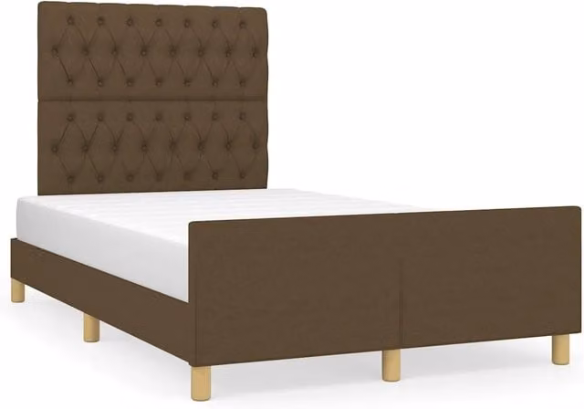 Letto matrimoniale | Letto per adulti | Giroletto senza Materasso Marrone Scuro 80x200 cm in Tessuto