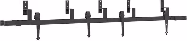 Kit di Binari per Porte Scorrevoli in Acciaio Inox Nero Opaco CFW4653556 Lunghezza: 213,5 cm
