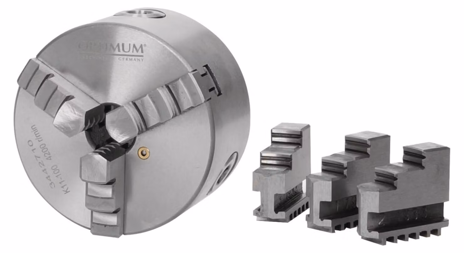 Morsa a tre ganasce Optimum Ø 80 mm con serraggio centrico, 3440287