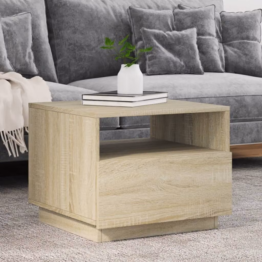 Maison Exclusive - Tavolino con luci LED in rovere Sonoma 50x49x40 cm
