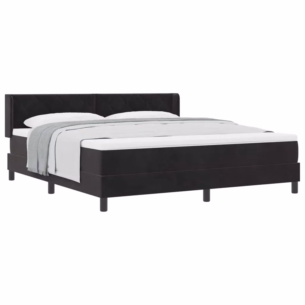 Letto ibrido con materasso e testiera in velluto vidaXL, Nero, L/P: 180 x 200 cm – 2
