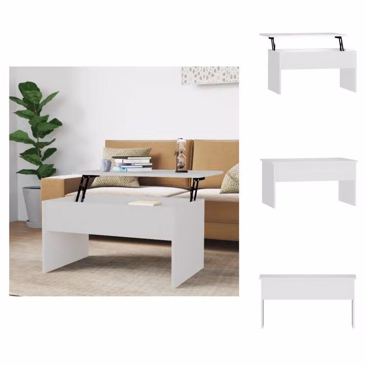 vidaXL Tavolino bianco 80x50,5x41,5 cm in legno - Tavolini da caffè