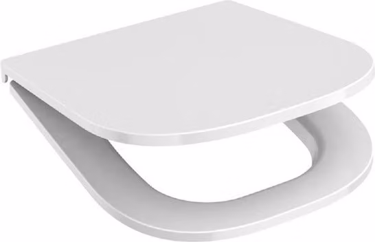 Sedile per WC Ramm, compatibile con i modelli Grohe Euro Ceramic Slim, realizzato in plastica termoindurente antibatterica, con cerniera in metallo