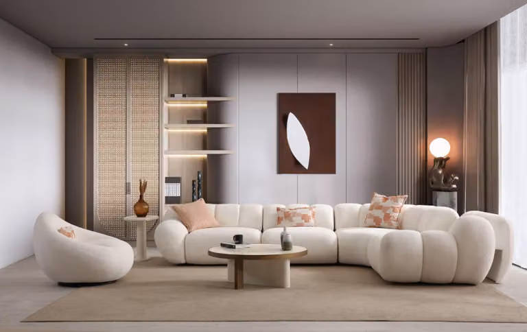 Luxuriöses Wohnzimmer Set Sitlvolles Ecksofa Sessel Couchtisch