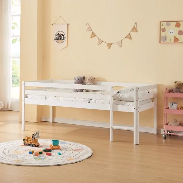 Letto per cameretta Siikalatva en.casa in legno di pino bianco L 90 cm x P 200 cm