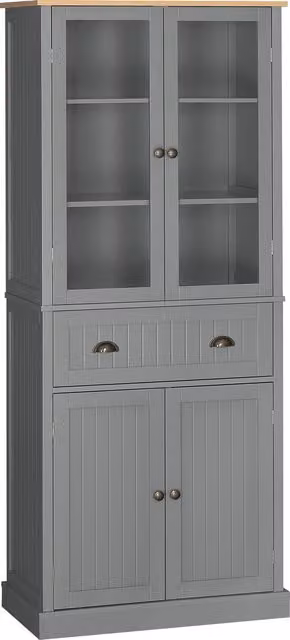 Mobile Dispensa HOMCOM a 5 Livelli con Cassetto Centrale, Grigio, L/P/H: 76 x 40 x 182.5 cm