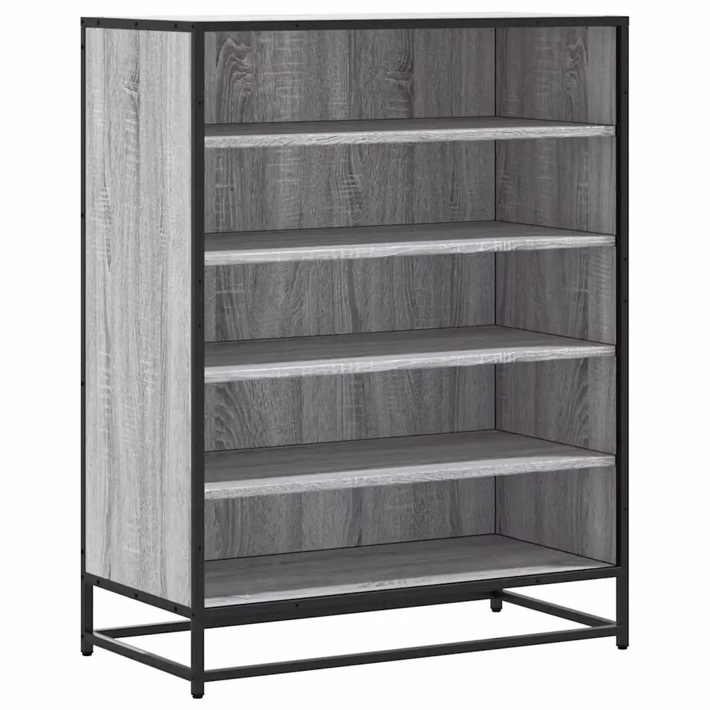 Scarpiera Industrial in Legno e Metallo Grigio vidaXL L: 75 cm, P: 38 cm, H: 97,5 cm – 2