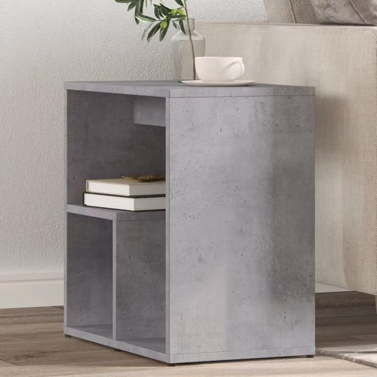 Set di 2 tavolini da soggiorno vidaXL in legno multistrato, design moderno, colore grigio, L/P/H: 50 x 30 x 50 cm