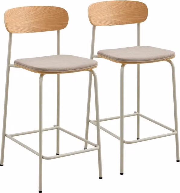 Oviala - Set di 2 seggioloni in legno beige
