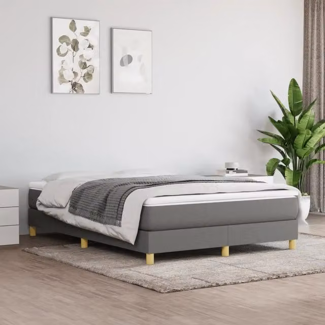 Letto Ibrido con Giroletto a Molle e Materasso vidaXL Grigio e Bianco L/P/H: 190 x 140 x 25 cm