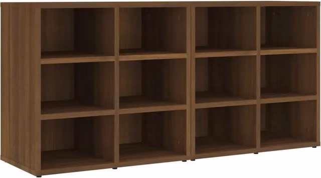 Set di 2 scarpiere da parete dal design elegante con 12 scomparti 52,5 x 30 x 50 cm in legno ingegnerizzato marrone 02_0048440