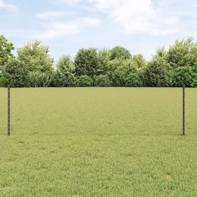 Recinzione esagonale con palo 100 x 0,6 m Grigio Rete 3336922
