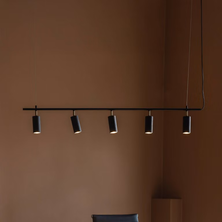 Globen Lighting Lampada a sospensione Hubble 5, dimmerabile, Nero, Soggiorno / Sala da pranzo, Metallo, Scandinavo, Lampada a sospensione