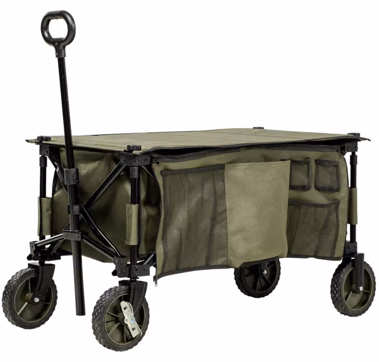 Carrello pieghevole - Carrello robusto - Carrello a spinta - Carrello di trasporto - Carrello pieghevole - Capacità di carico: 120 kg