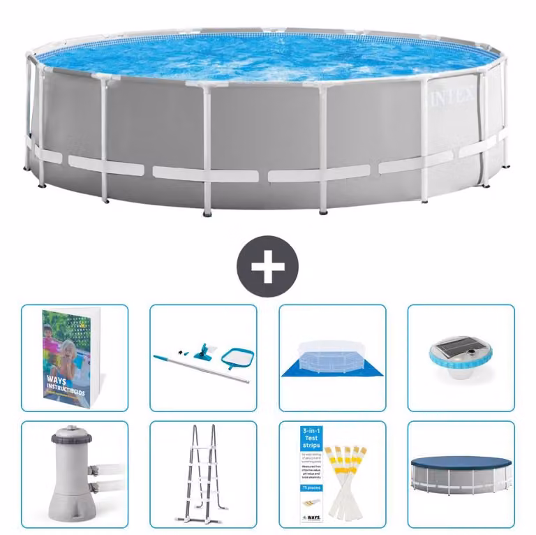 Struttura per piscina a forma di prisma - 457x122 cm - composta da 7 elementi - modello S595