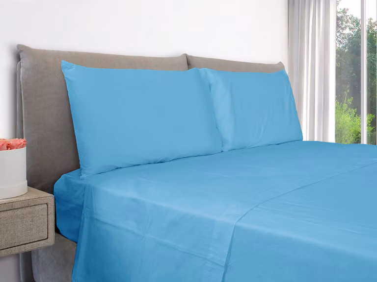 Federe Cuscini Letto Matrimoniale 50x80 cm Azzurro