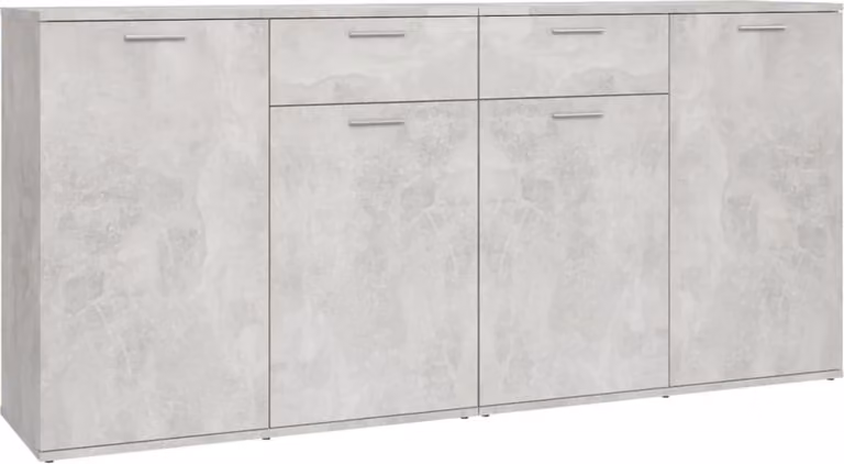 Credenza Grigio Cemento 160x36x75 cm in Legno Multistrato