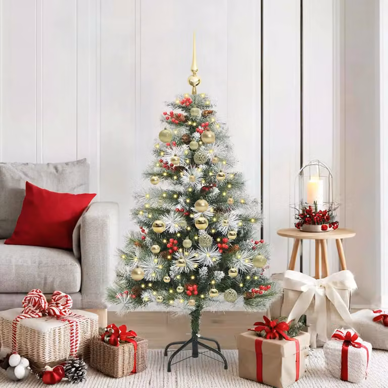 Albero di Natale artificiale da tavolo vidaXL, Verde e bianco, Altezza: 150 cm