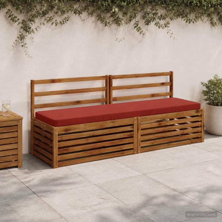 Cuscino per Panchina vidaXL Rosso, Rivestimento in Poliestere Rimovibile e Resistente ai Raggi UV