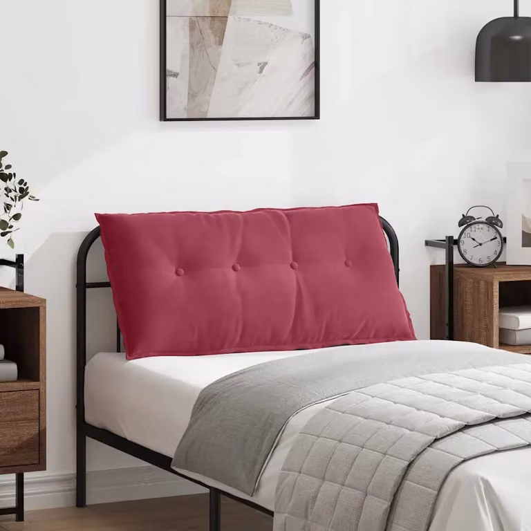 vidaXL Cuscino per Schiena Contornato in Velluto a Costine Rosso, L 100 x P 50 cm