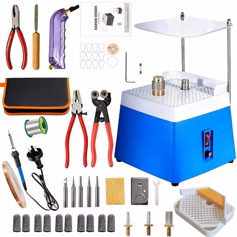 Levigatrice per vetro da 220 V, 65 W, 4200 giri/minuto, con 5 dischi abrasivi, adatta per vetro e Vetroceramica