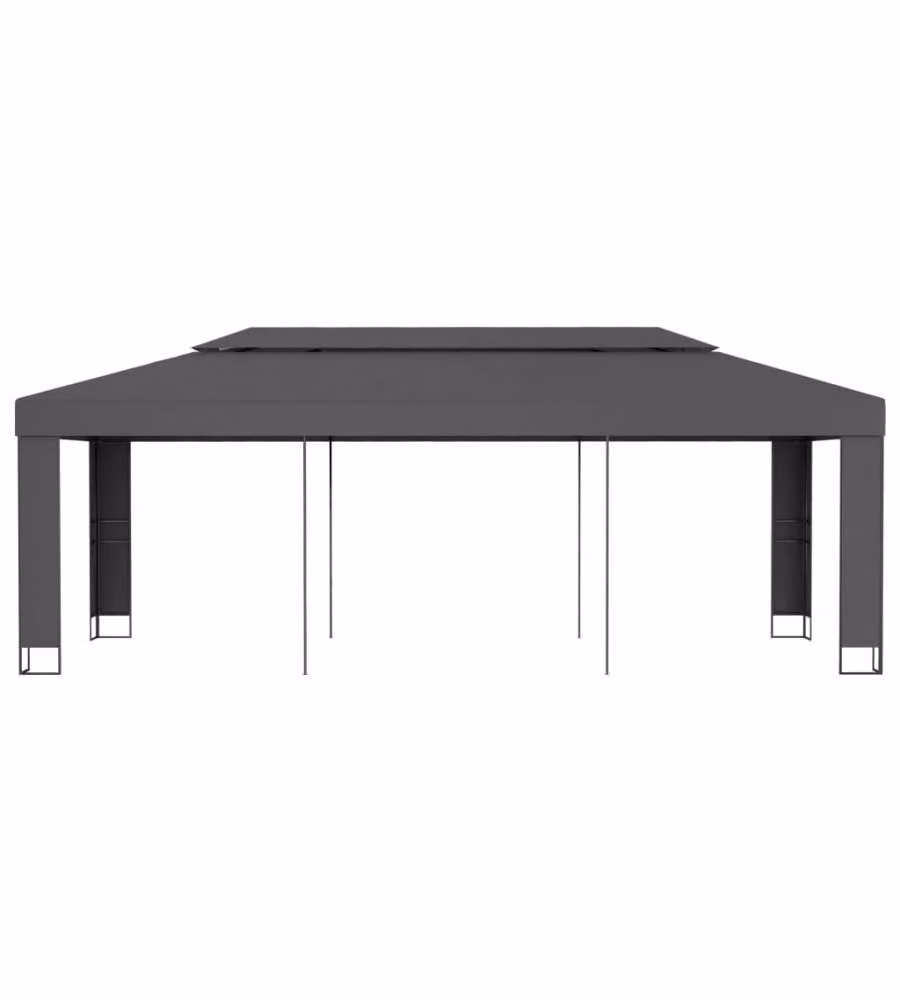 Gazebo con Tetto Doppio 3x6 m Antracite