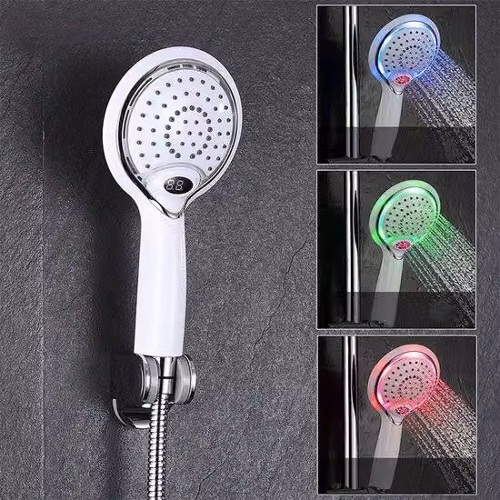 Soffione doccia a LED con regolatore di temperatura a 3 colori