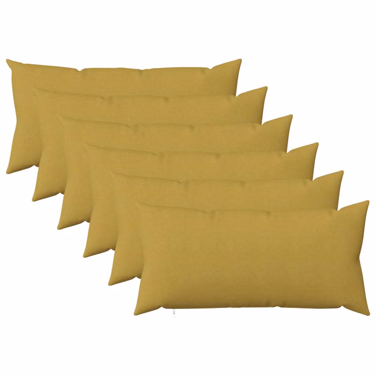 Set di 6 cuscini vidaXL HEERLEN verde chiaro e giallo in tessuto con rivestimento lavabile