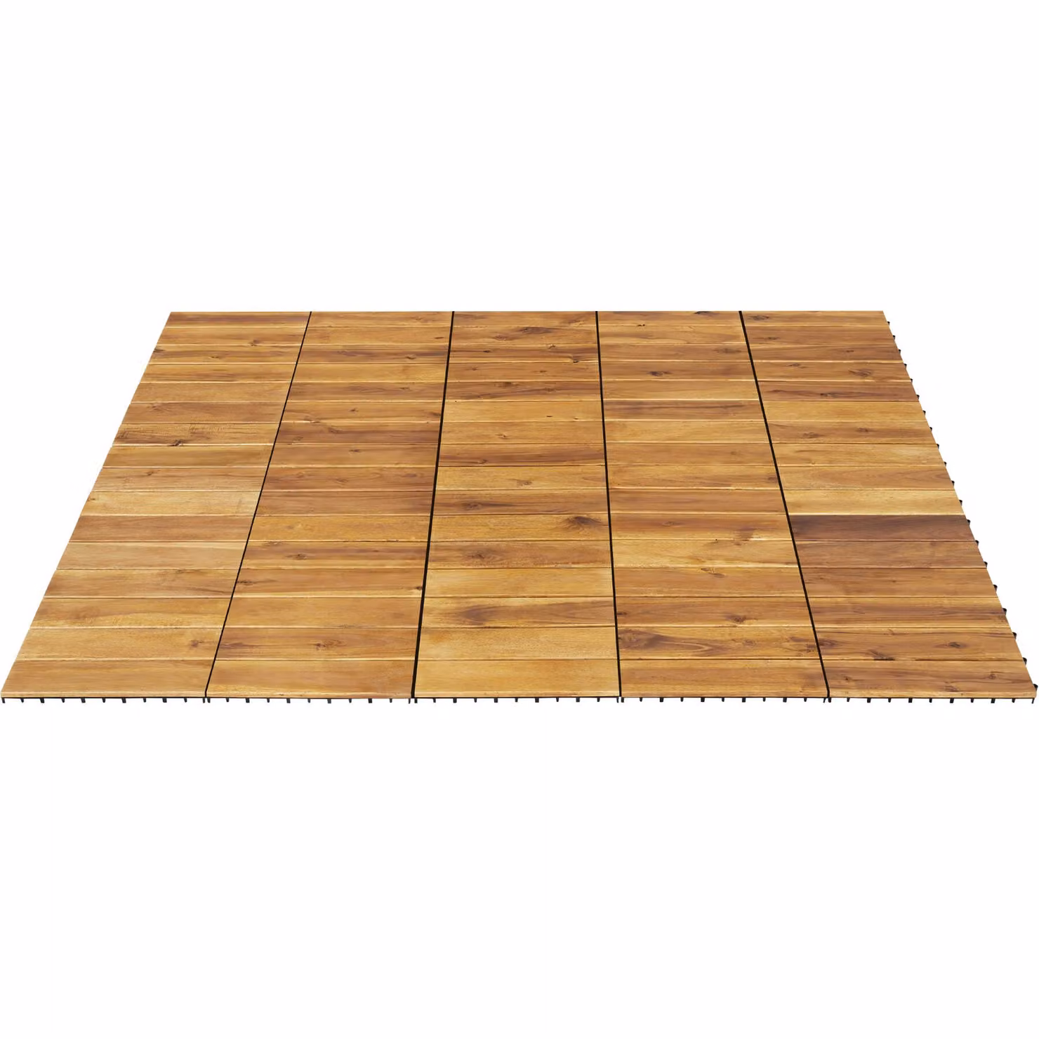 Set di 4 piastrelle per terrazze Tabula a listelli tectake color brown con sistema click system – 1