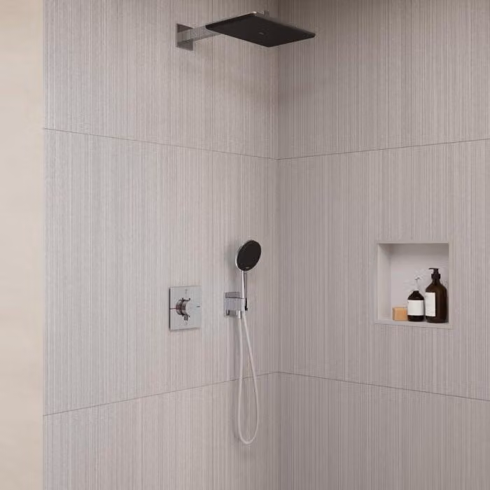 Sistema doccia hansgrohe Raindance Alive Q 210/340, con un getto, e soffione softcube