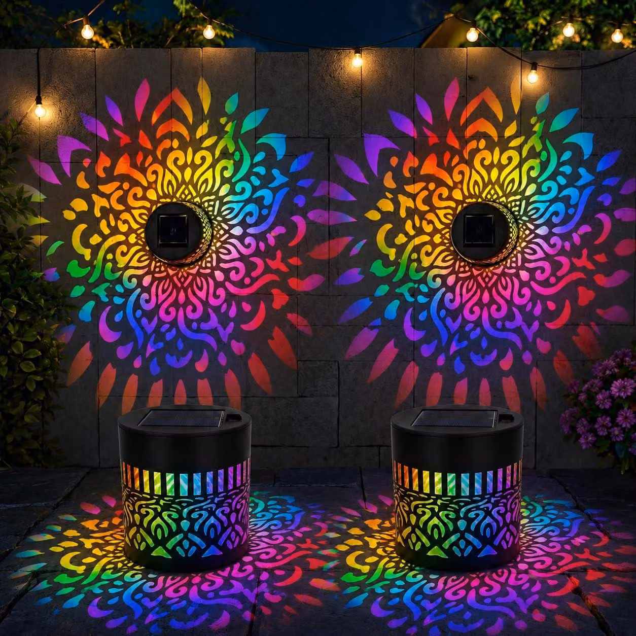 Lampada solare da esterno, con 7 cambi di colore, set da 4