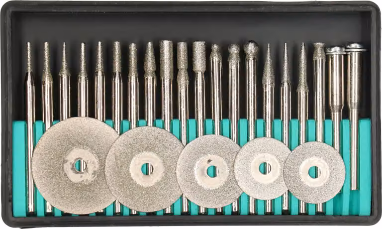 KOTARBAU® Set di mini frese e dischi di fresatura da 25 pezzi per utensili di tornitura e modellazione