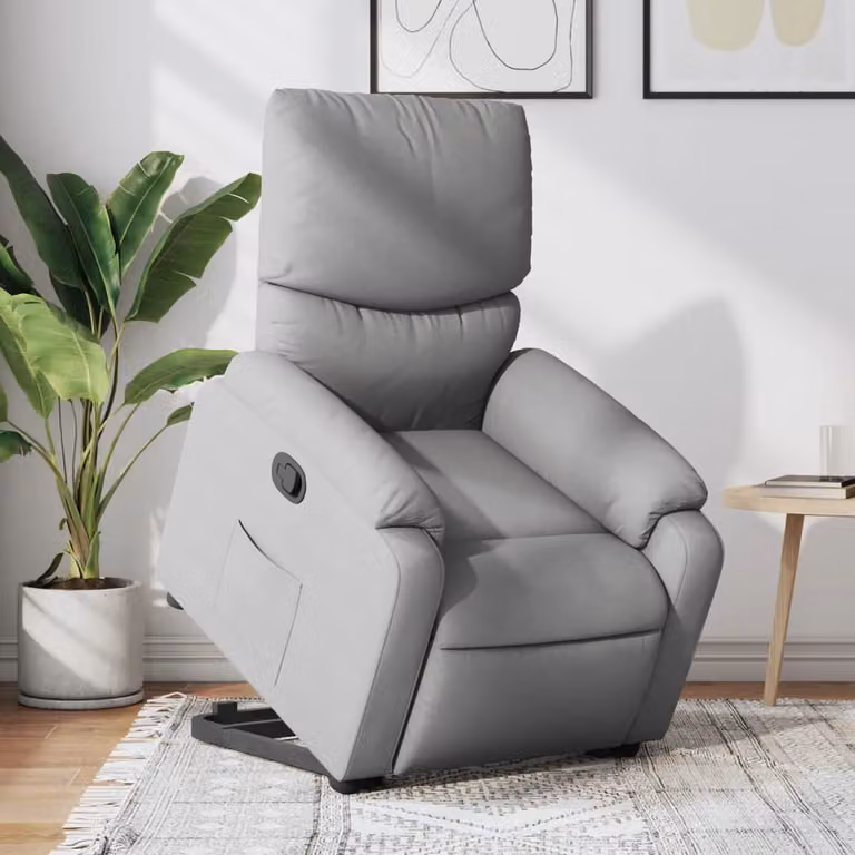 vidaXL Poltrona Alzapersona Reclinabile Grigia con Assistenza Elettrica e Braccioli