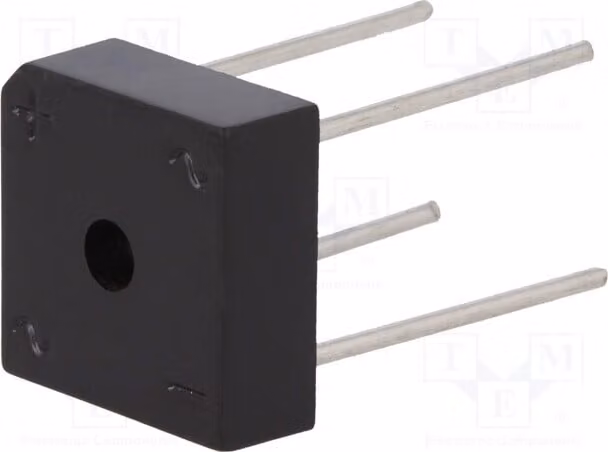 1 x raddrizzatore a ponte: monofase, corrente nominale: 10A, tensione massima: 400V, corrente di cortocircuito: 135A, modello PB1004, monofase