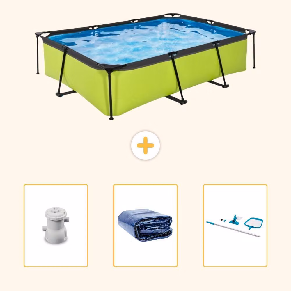 Piscina fuori terra rettangolare - 300x200x65 cm - 4 pezzi - SCB78