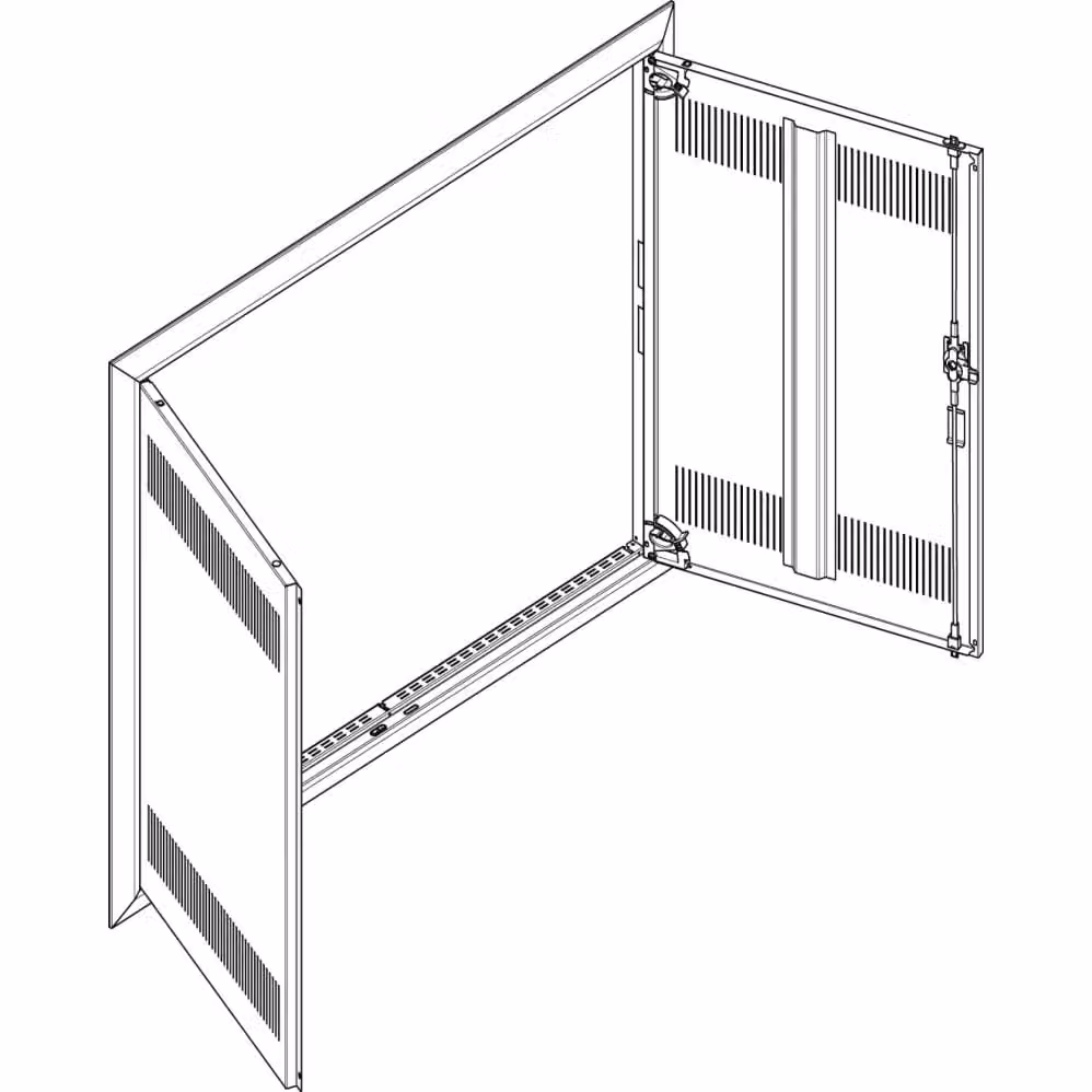 Telaio ABN + sportello con fessura di ventilazione 4x5 per centralina di distribuzione da incasso, a 4 file GBRU45TL