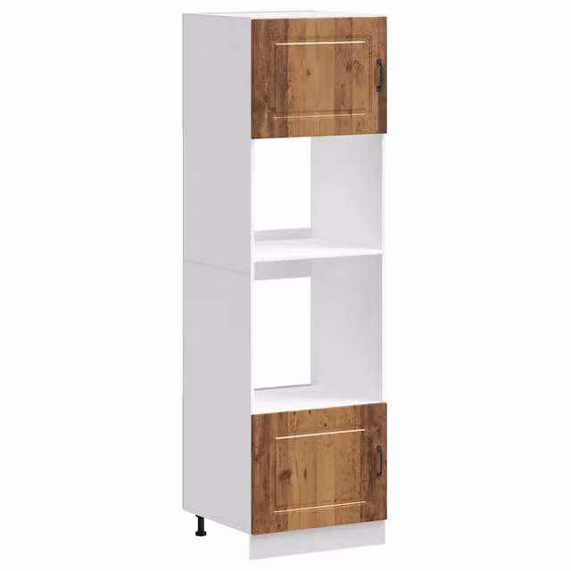 Pensile da cucina | Armadi Forno 2 pz Kalmar Legno Antico in Legno Multistrato