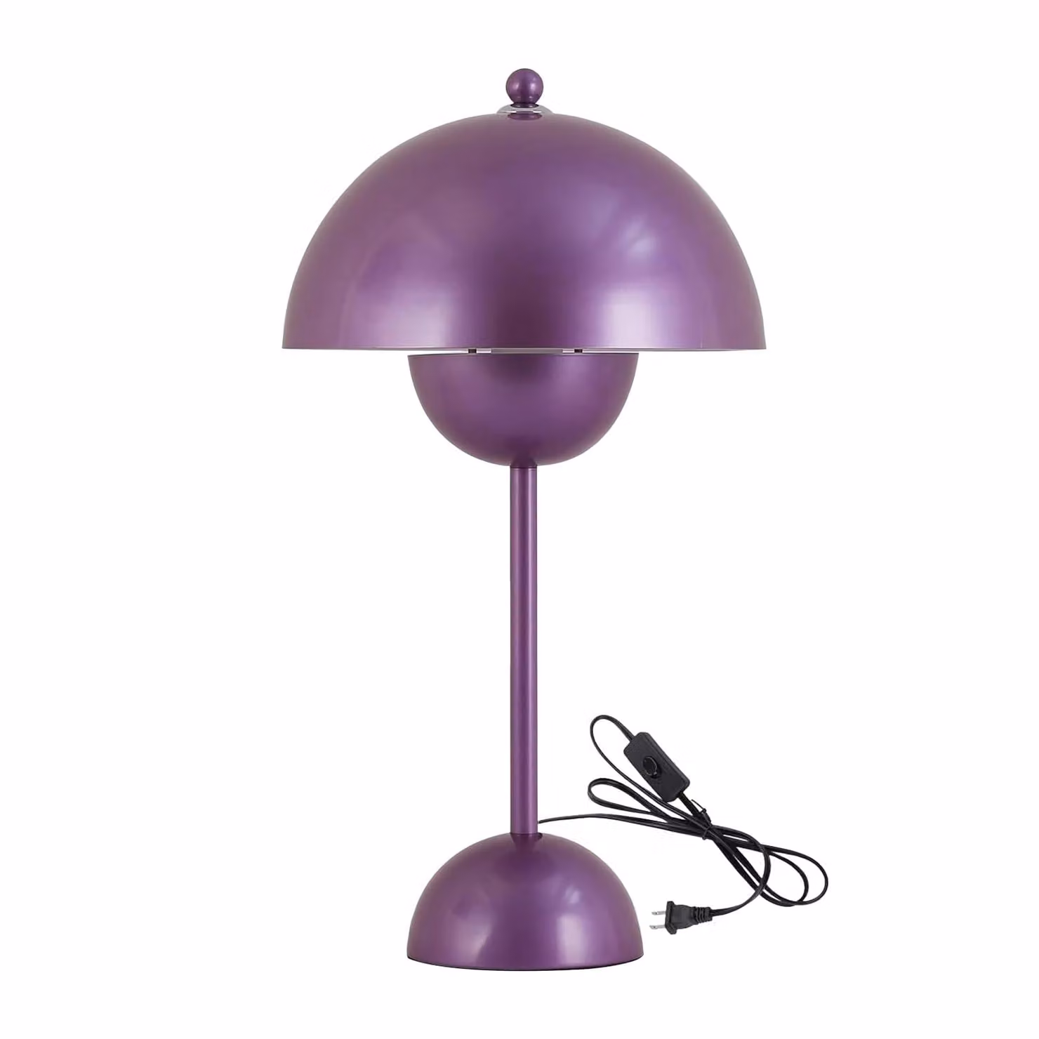Lampada da tavolo "Violet Mushroom" a forma di vaso di fiori - metallo, 34 cm, attacco E27 per camera da letto, soggiorno, camera dei bambini, studio o ufficio