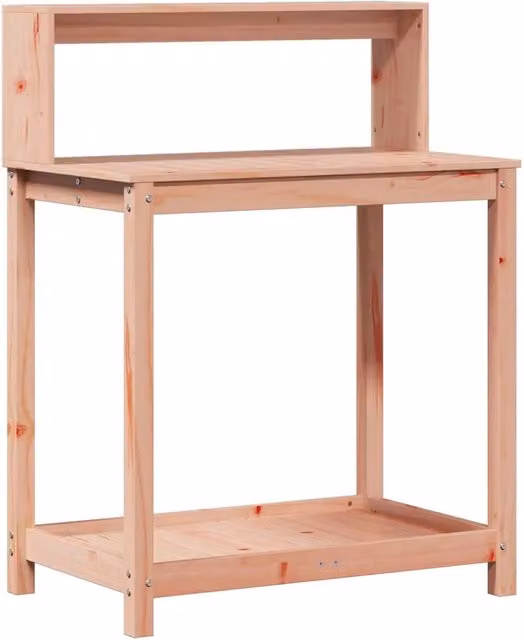 Tavolo da invasatura in legno massello di douglas con ripiani 82,5 x 50 x 109,5 cm robusto moderno in legno naturale 02_0049245