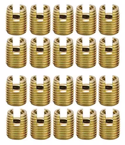 Inserti filettati, 20 pezzi - Kit di inserti autoperforanti per riparazioni - Filetto esterno M5x0.8, filetto interno M8x1.0, lunghezza 10mm
