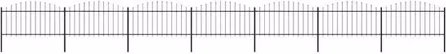 Recinzione da giardino con punta a lancia in acciaio vidaxl nero L: 1172 cm, H: 150 cm