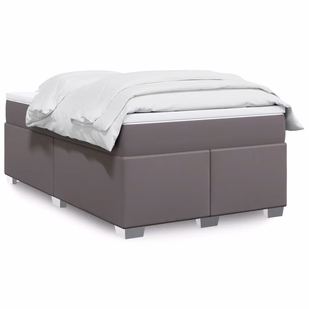 Maison Exclusive - Giroletto a Molle con Materasso Grigio 120x200 cm in Pelle finta