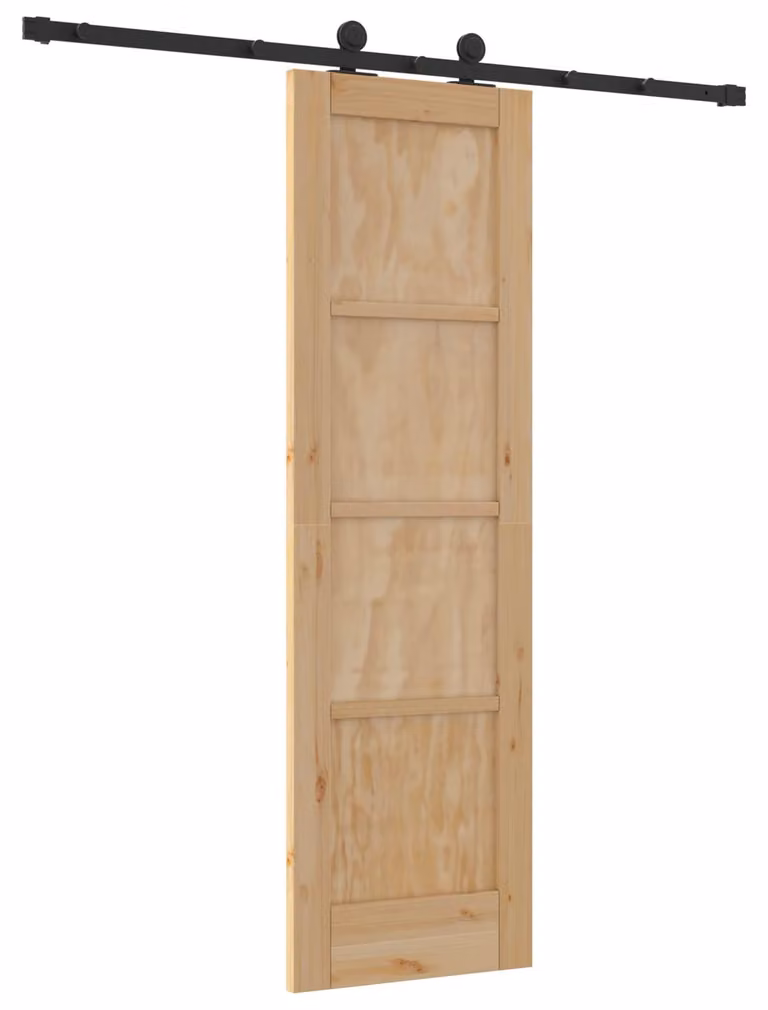 Porta scorrevole Naturale e Nero 61 x 198,5 cm