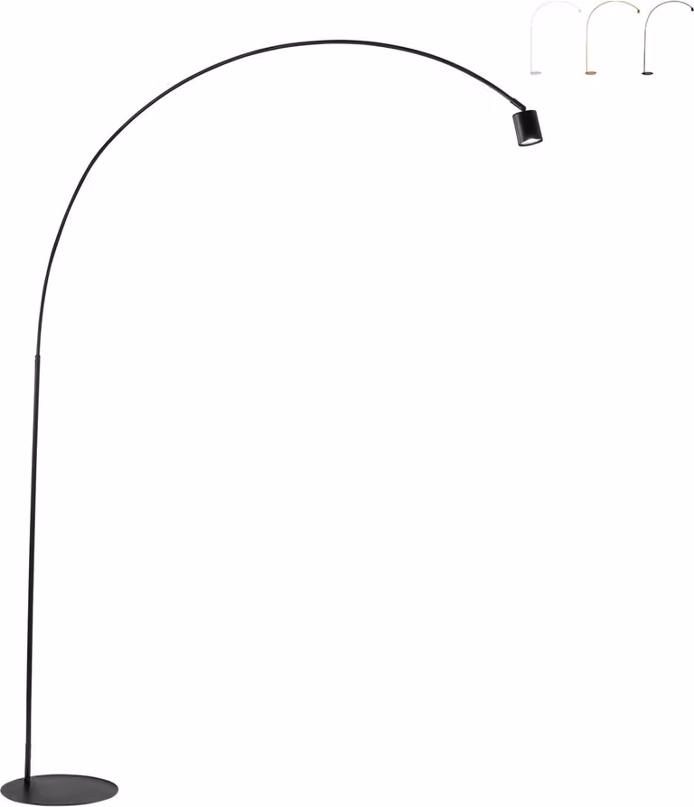 Lampada da terra MAISON curva in metallo nero con punto luce regolabile