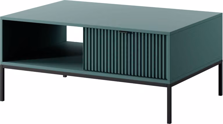 FURNLUX Tavolino Avon Verde e Nero 104cm / Colore principale: Verde / Dimensioni: 104 x 48 x 68 cm