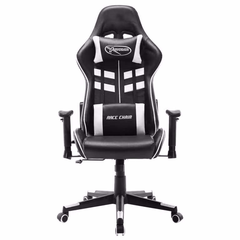 Sedia da Gaming Nera e Bianca in Pelle finta