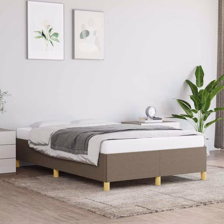 Giroletto vidaXL senza materasso in tessuto beige L/P: 120 x 200 cm