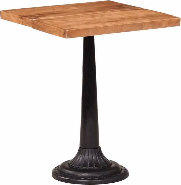 Tavolo da Bistrot Quadrato vidaXL in Legno di Acacia e Metallo Marrone L/P/H: 60 x 60 x 76 cm