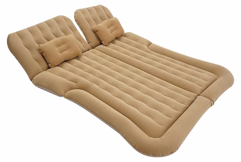 Materassino gonfiabile - Ideale per SUV e campeggio - Pompa elettrica integrata - Capacità di carico: 300 kg - Portatile - Colore: beige