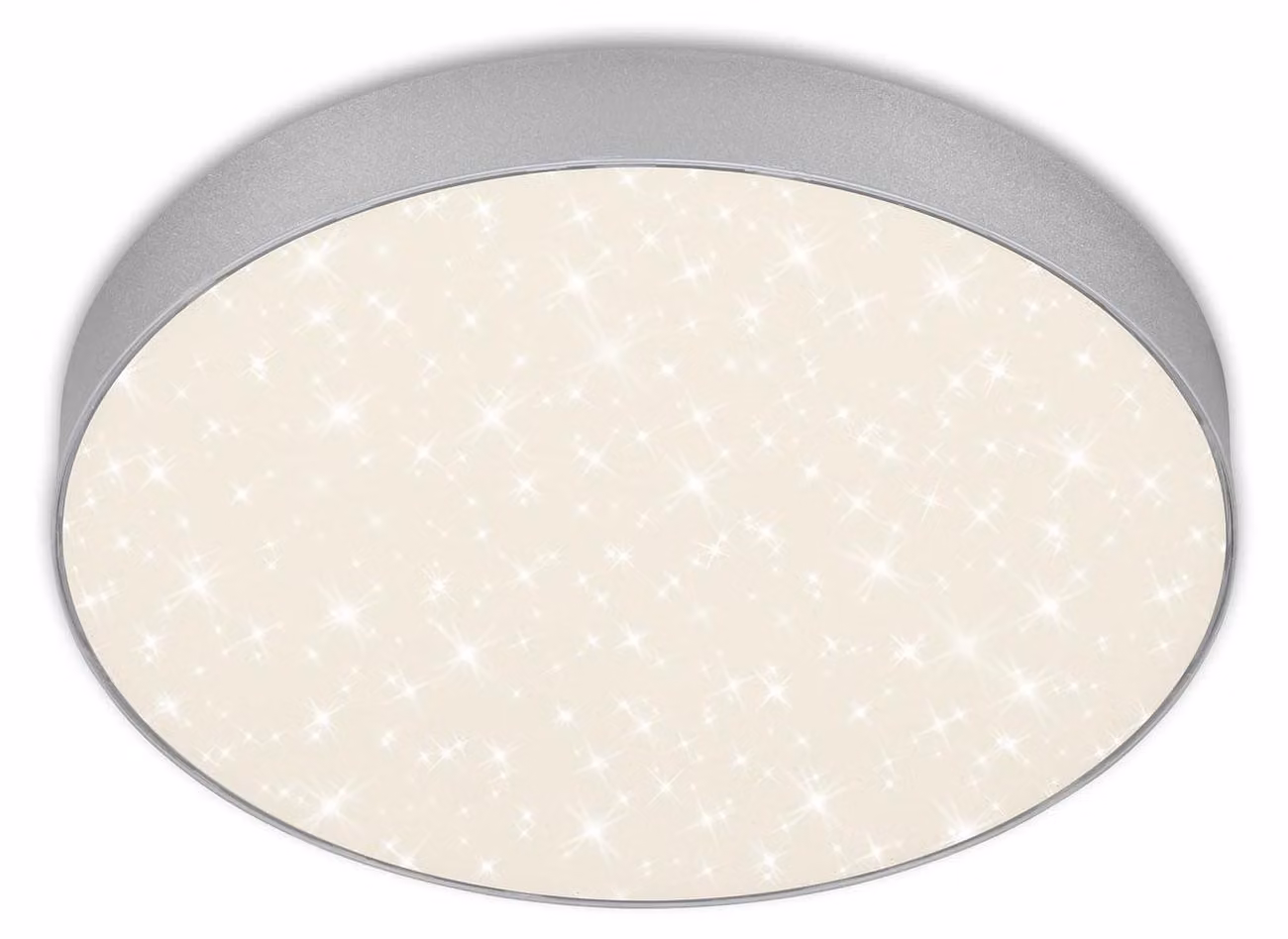 BRILONER - Plafoniera a LED con motivo a stella, plafoniera a LED senza cornice, apparecchio a LED per montaggio a superficie, temperatura di colore bianco neutro, Ø287 mm, colore argento